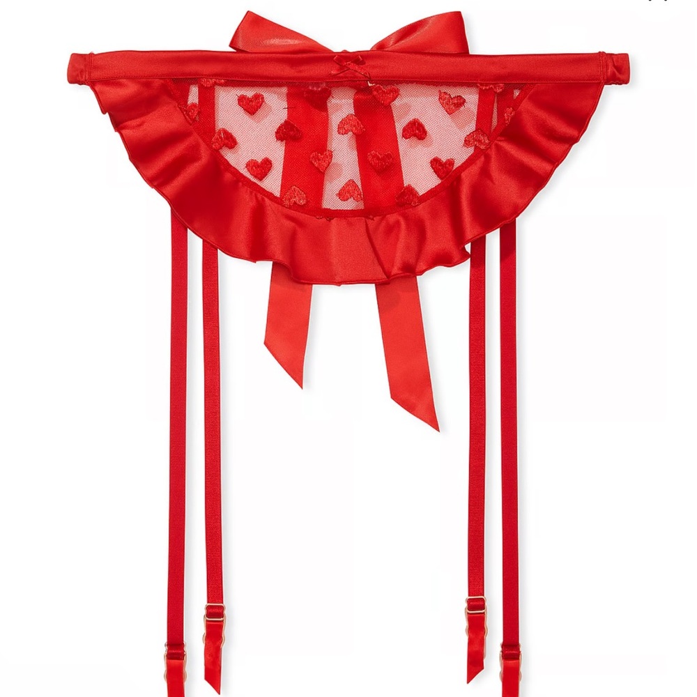 Victoria’s Secret Dream angels Red hearts embroidered Garter skirt